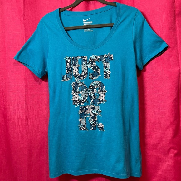 NIKE DRI FIT BLUE TEE JUST DO IT SIZE M - Picture 2 of 12